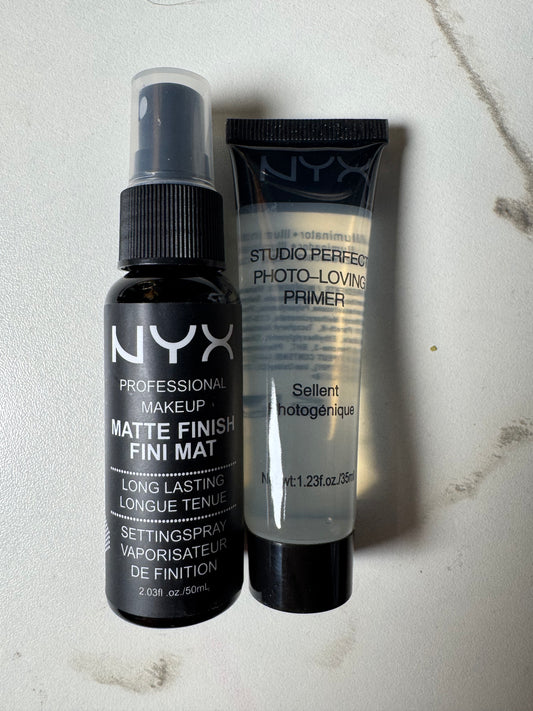 Nyx matte finish setting spray & primer duo set