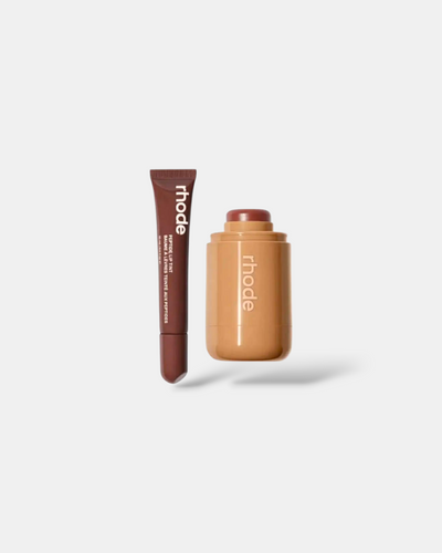 RHODE toasted teddy Pocket Blush & espresso Peptide Lip Tint Duo