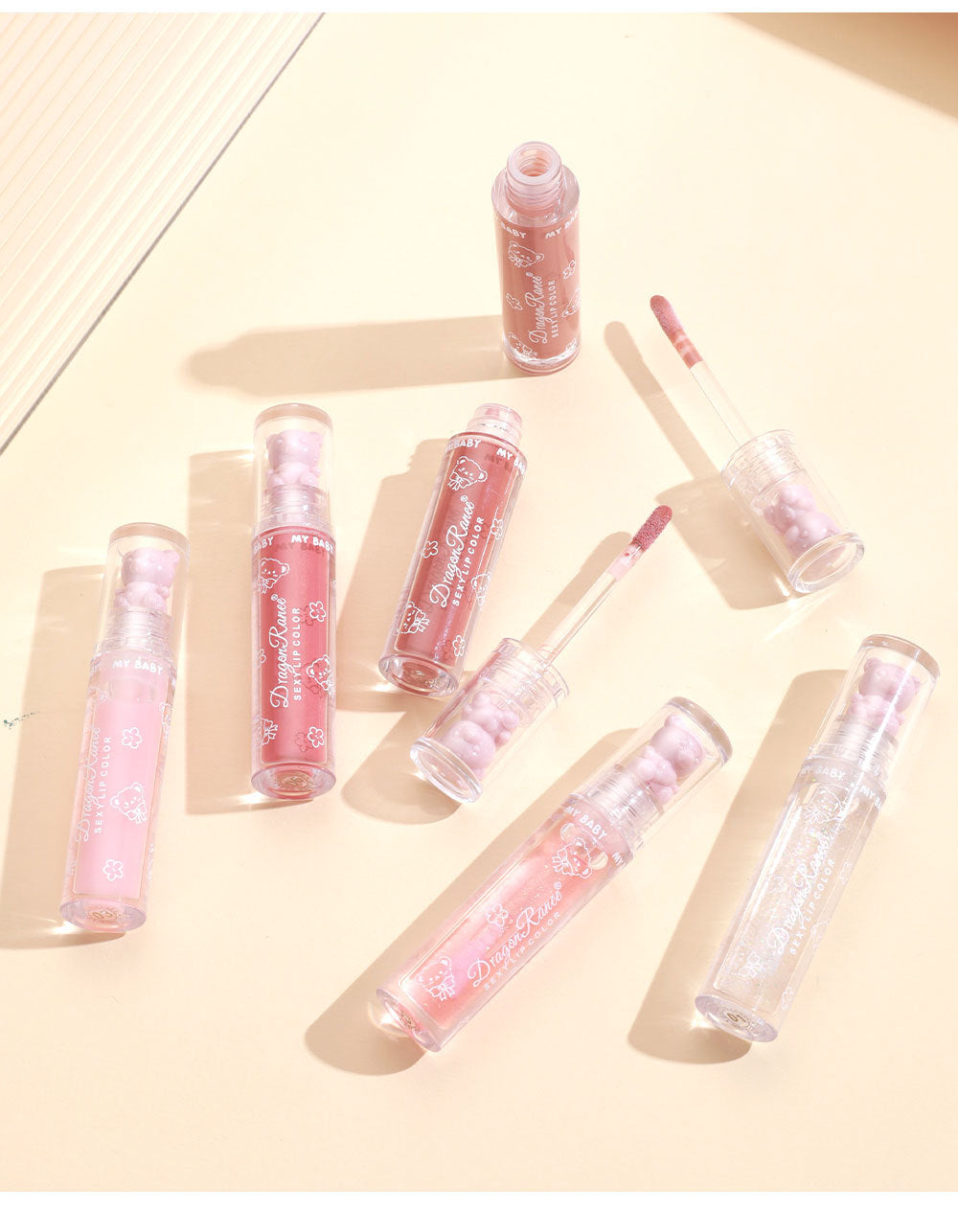 Dragon Ranee Bear Doll Lip Gloss 3-Piece Set