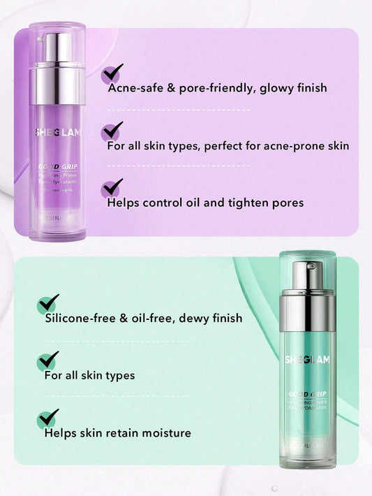 SHEGLAM Good Grip Hydrating Primer-Blueberry+AHA - Mauve Purple