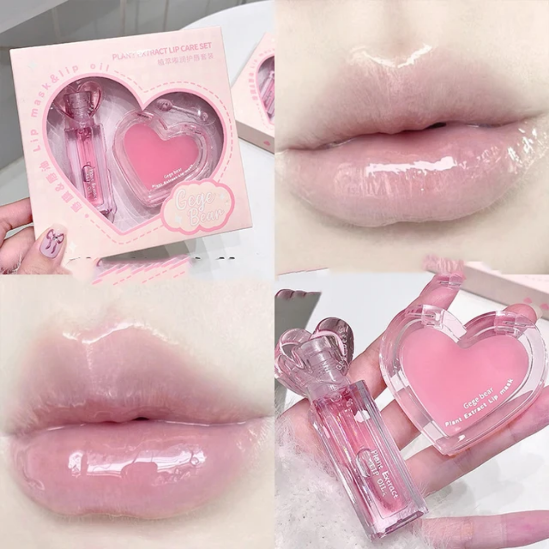 Gege Bear Plant Extract Lip Oil & Mask Duo