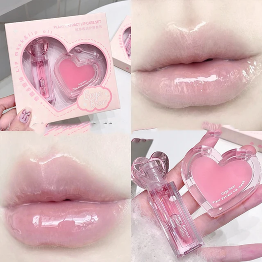 Gege Bear Plant Extract Lip Oil & Mask Duo