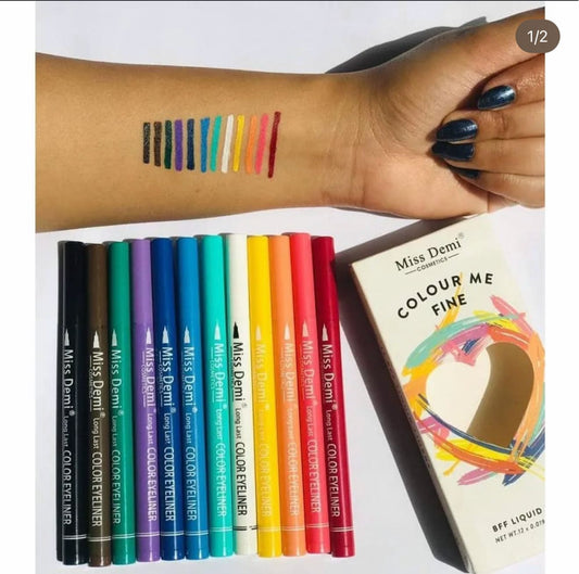 Miss Demi Matte Color Eyeliner 12pcs