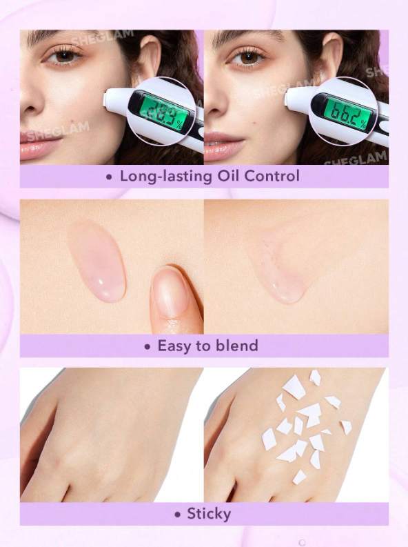 SHEGLAM Good Grip Hydrating Primer-Blueberry+AHA - Mauve Purple