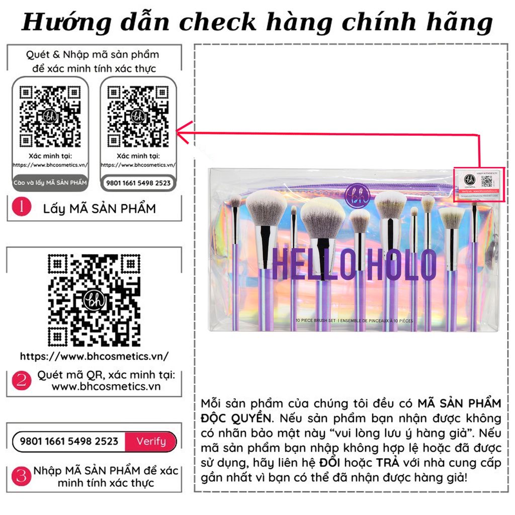 BH Cosmetics Hello Hollo - 10 Piece Brush Set